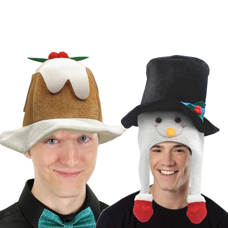 2025 New Arrival Unisex Female Xman Over Ear Snowman Hats Christmas Pudding Hat