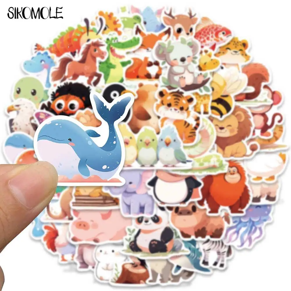 10/30/50 Stuks Cartoon Kinderen Dieren Illustratie Stickers Kawaii Diy Reisbagage Gitaar Koelkast Laptop Graffiti Sticker Kids