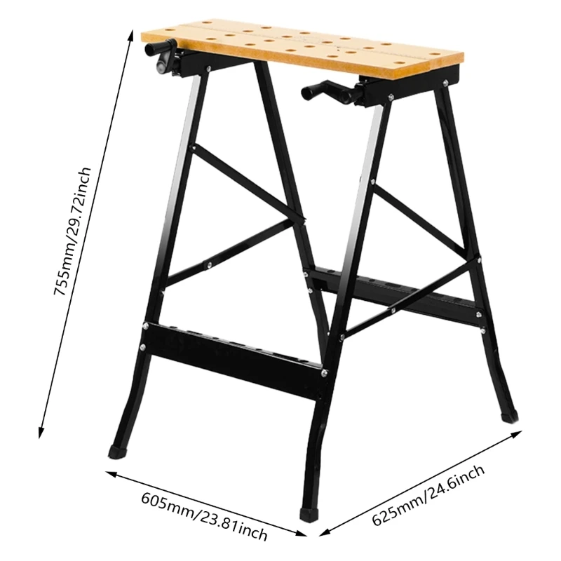 Portable Workbench,Large Load Capacity Folding Work Table & Sawhorse,Woodworking Carpentry Workbench