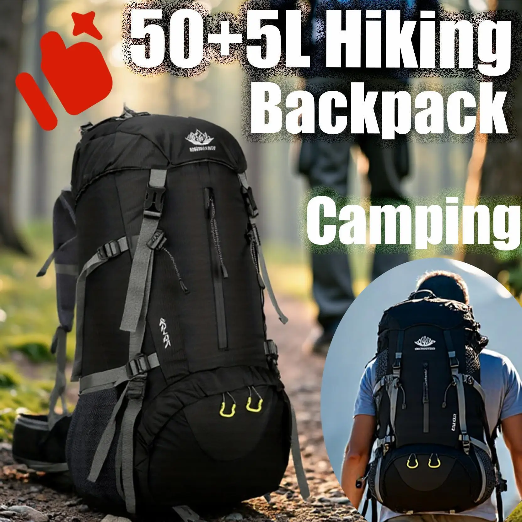 JSERYISGN Practical Outdoor Backpack | Lightweight 45+5L Design | A Thoughtful Gift for New Adventurers
