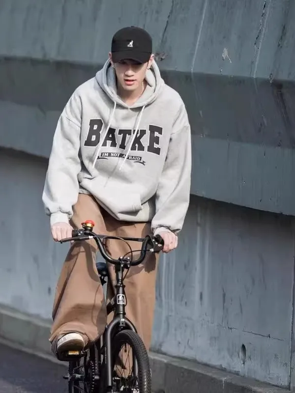 

Худи в американском ретро-стиле больших размеров (до 300 фунтов), повседневная верхняя одежда, осенне-зимняя, модная, брендовая, свободного кроя, дышащая, ветрозащитная