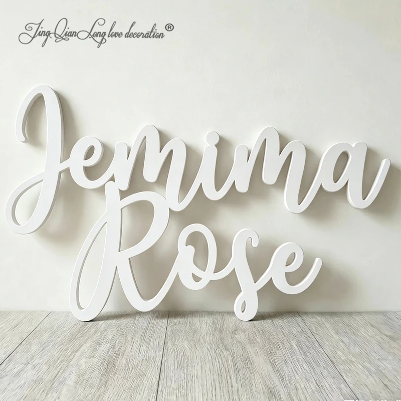 Custom  Extra Large Wooden Double Name Sign Nursery Decor Bedroom Wooden Name Sign For Children Playroom Sign