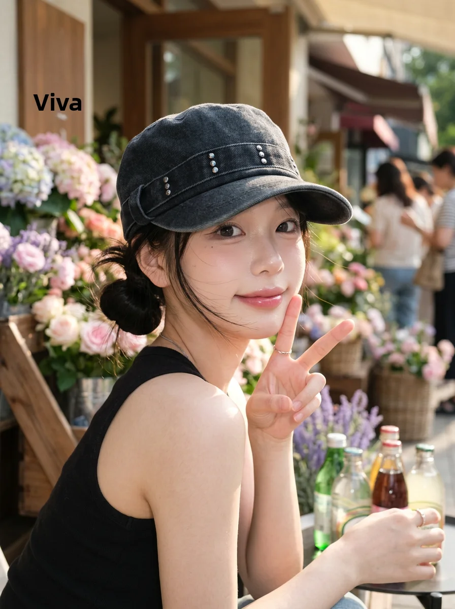 女性用デニムフィッシャーマンハット通気性日よけ夏ファッショナブルなミュウミュウスタイル綿素材uhoyブランド新品2026