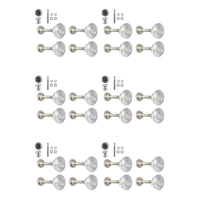 【AC77 Top !! 】24X Quick Release Push Hood Latch Button Car Pin Bonnet Lock Bumper Clip Latches Silver