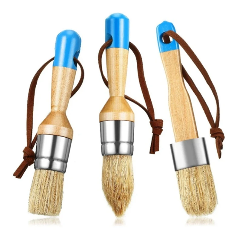 

3Pcs Wooden Handle Template Brush Suitable For Home Decoration, DIY Wood Products, Etc.