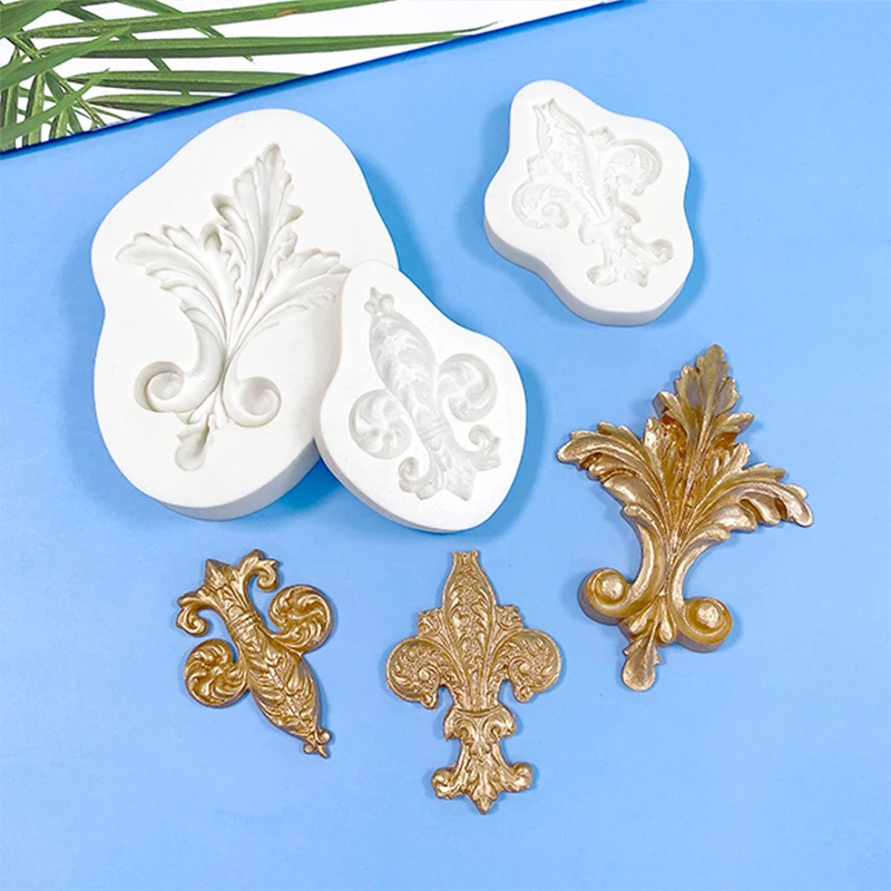 European Classical Relief Pattern Sugar Flipping cake, Chocolate candy Baking Mold, Flower Vine Pendant, Clay silicone Mold