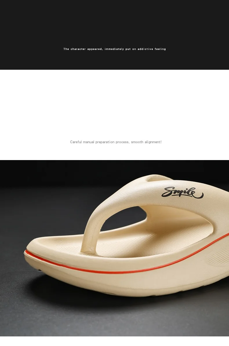 Flip-Flops für Damen und Herren, Sommer 2022, neue Oberbekleidung, rutschfeste, geruchshemmende Flip-Flops, Strandpantoffeln mit dicken Sohlen – Detail 1