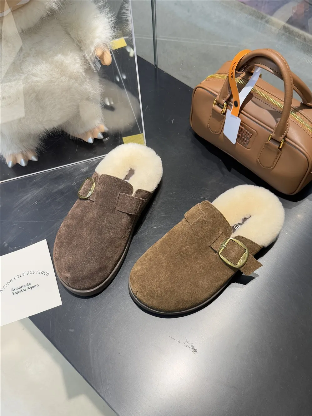 fce-lined-slip-on-ballet-flats-winter-rubber-bot-flat-heel-women's-slippers-korean-sle-synthetic-ort-fur-inner