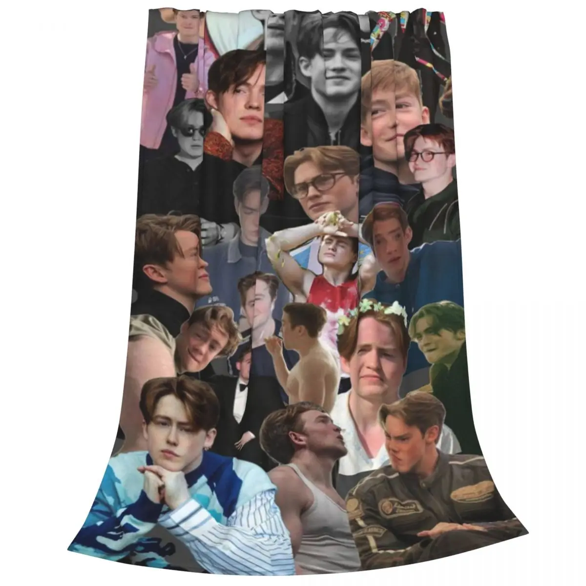 Kit Connor Photo Collage Actor Blankets Fleece Decoration Portable Lightweight Throw Blankets for Home Bedroom Rug Piece