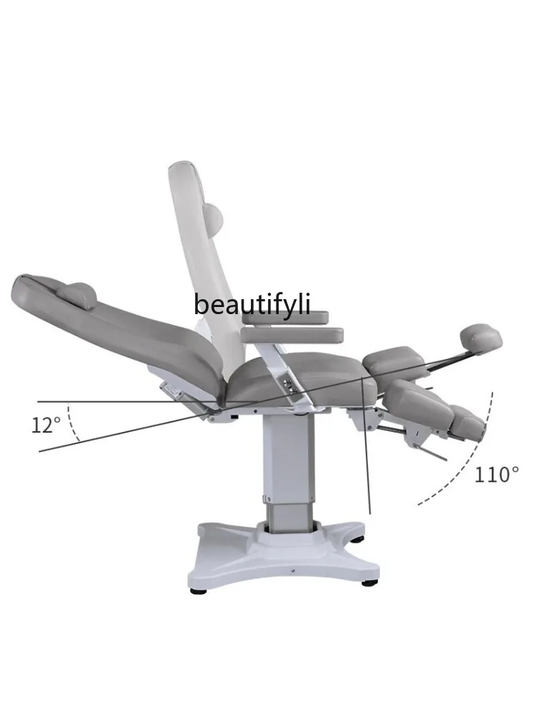 Beauty Salon Electric Tattoo Embroidery Eyelash Facial Bed Multi-Function Adjustable Tattoo Beauty Pedicure Nail Scrubbing Chair