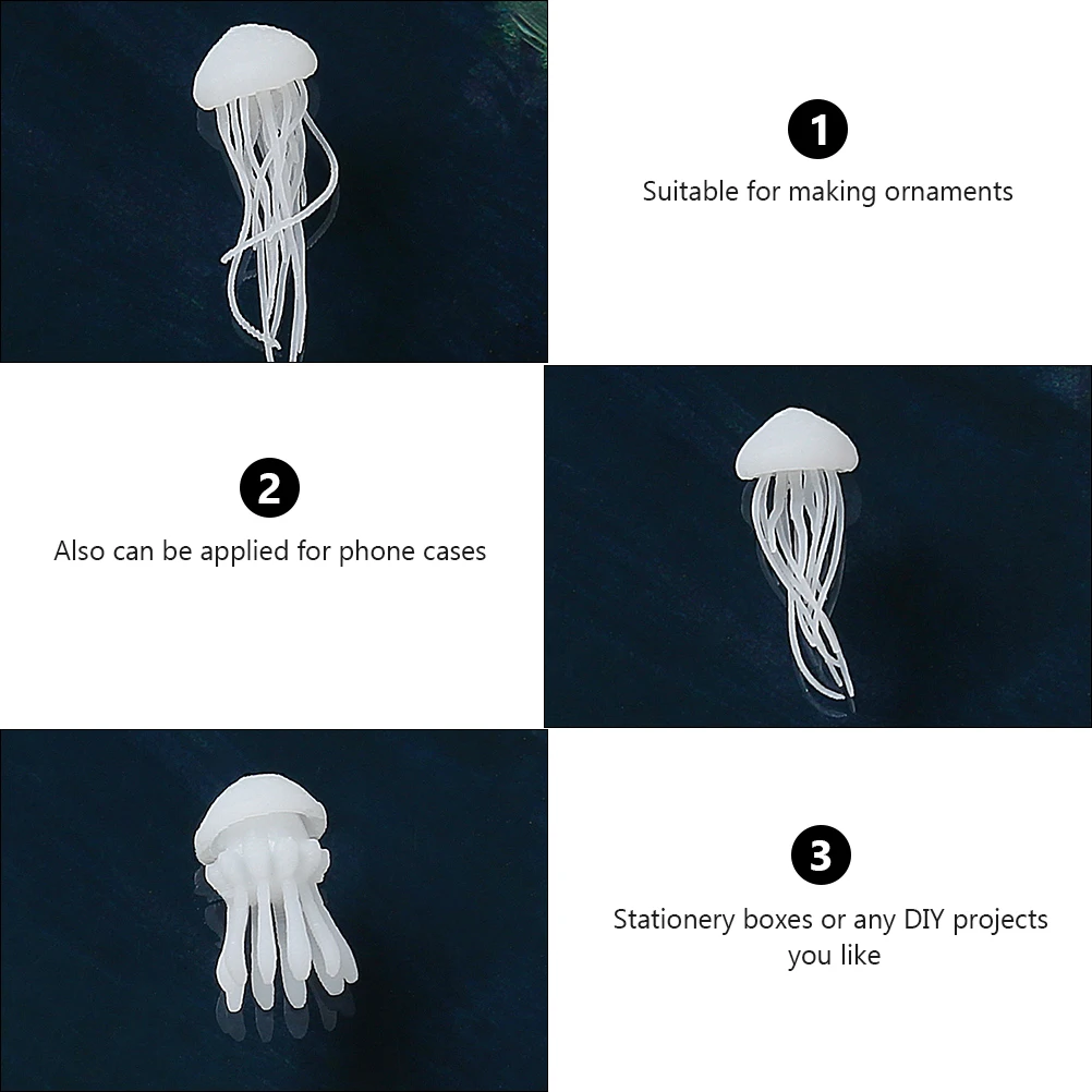 

10pcs Hanging Jellyfish Crystal Drip Ocean Filler DIY Epoxy Mold Resin Craft Accessory Phone Case Picture Frame Storage Box