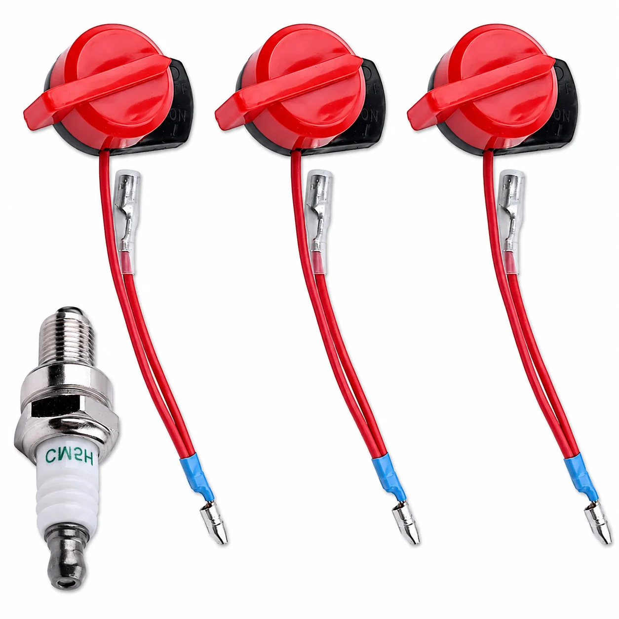 3PCS Stop Switch Assy + Spark Plug Replacement Parts For Honda GX270 GX340 GX390 8-13HP Replaces 36100-ZH8-W4 36100-883-005
