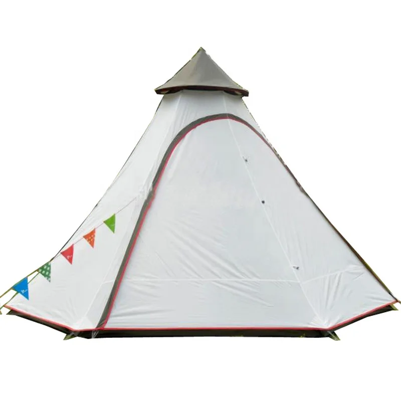 3-5 person camping tipi tent double layer Indian teepee bell tent