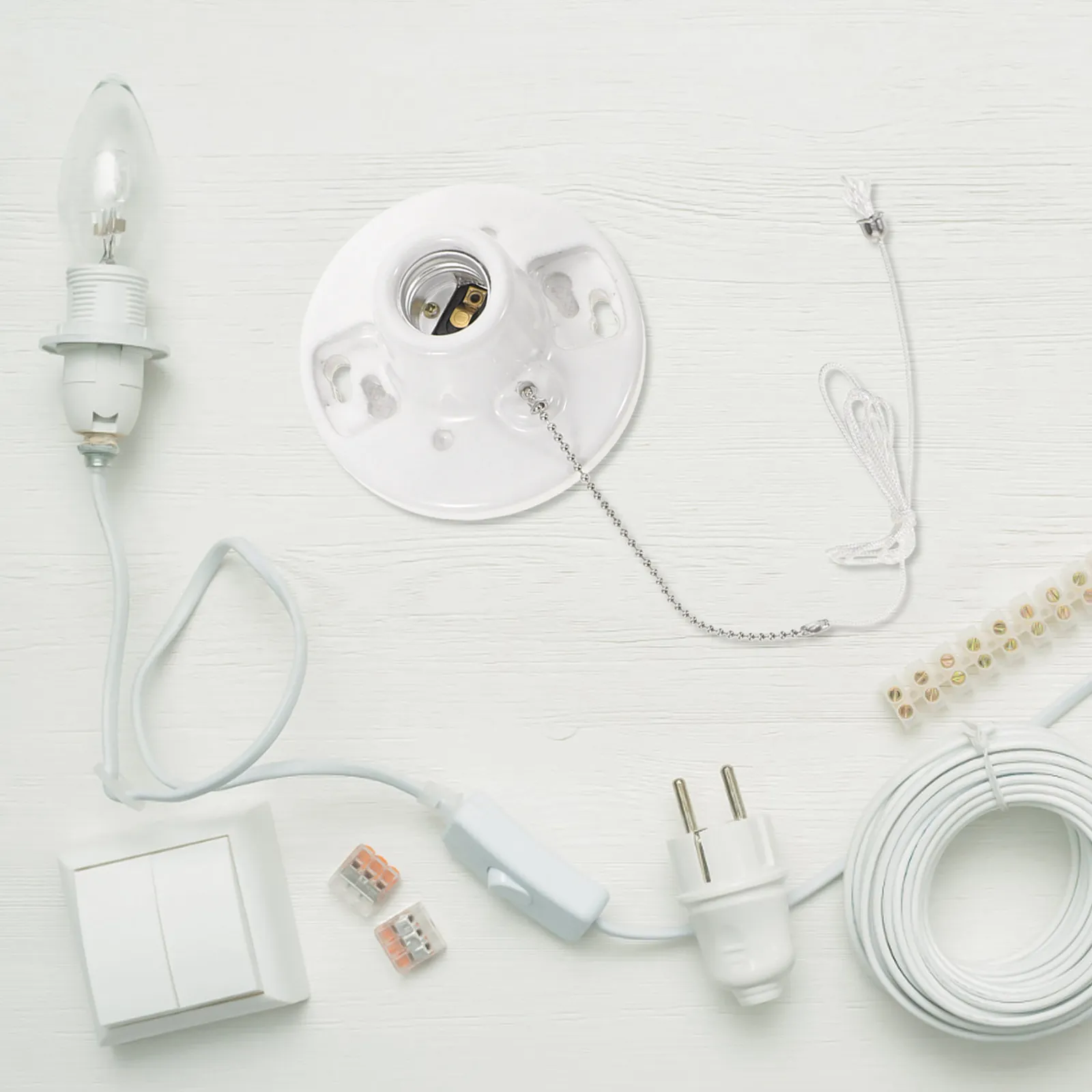 磁器製ランプホルダー-プルチェーン-44インチ-セラミック製ランプホルダー-天井照明器具-交換用ライトソケット-寝室-リビング用