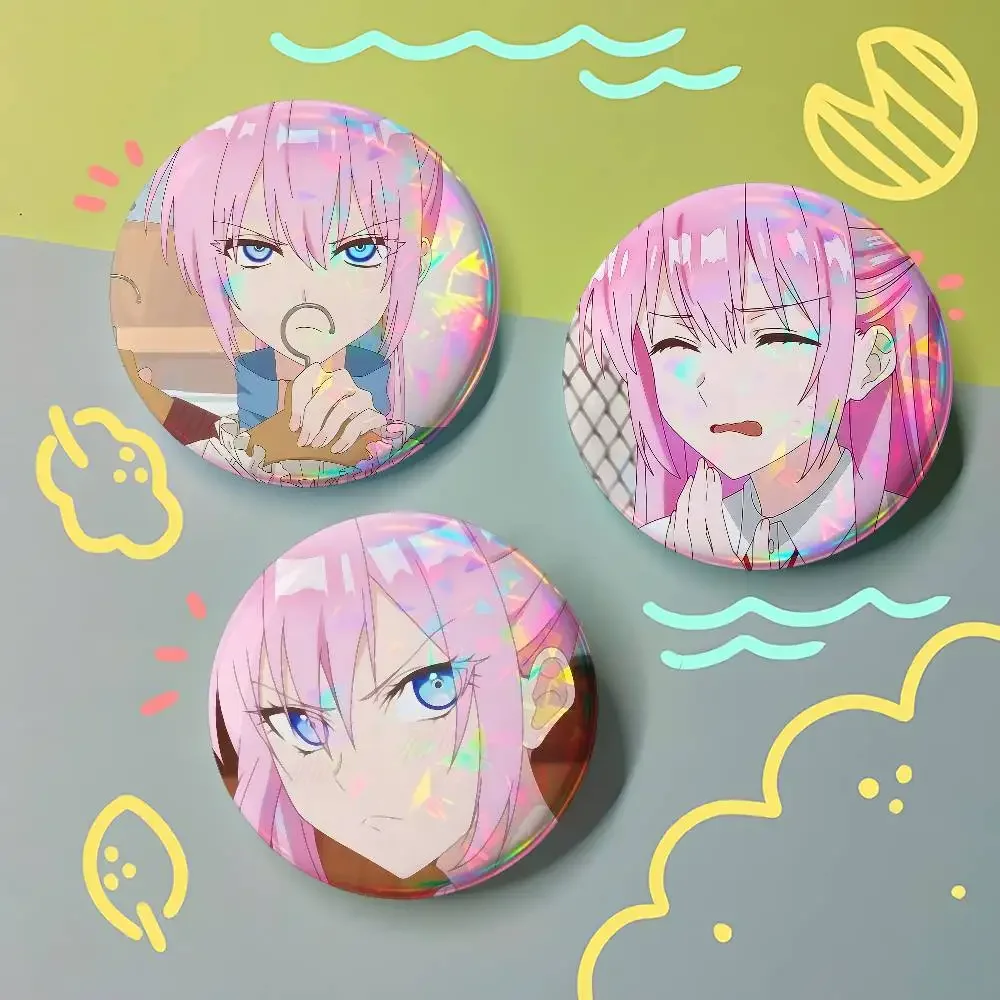 S-Shikimori's Not Just A Cutie For Badge Fashion Laser Holographic Effect Badge Custom Design Metal Lapel Pin For Backpack Decor