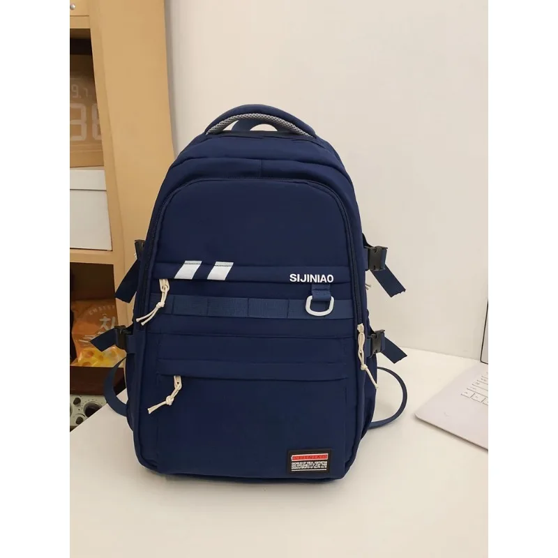 High Capacity Zipper Solid Color School Bags 2024 Hot Sale Bags for Schoolchildren Fashion Versatile Bolsa Alumno