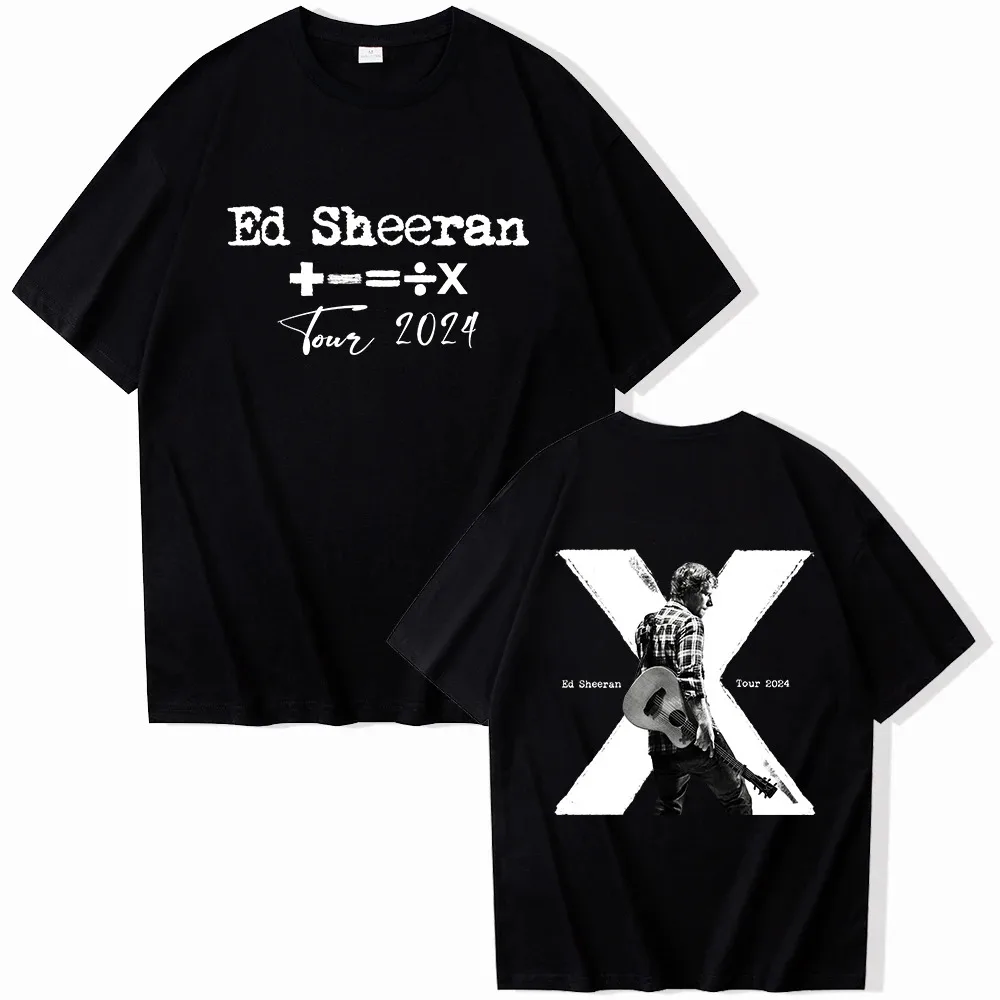 Ed Sheeran Tour 2024 & 10 Anniversary Printed Men\'s and Women\'s T-shirt O Collar Short Sleeve Loose Comfortable T-shirt Fan Gift