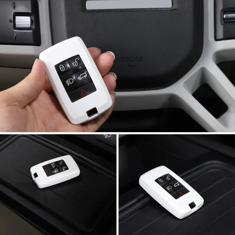 لاند روفر المدافع 90 110 130 2020-2025 ABS ألياف الكربون مفتاح السيارة قذيفة غطاء الكسوة اكسسوارات السيارات #3