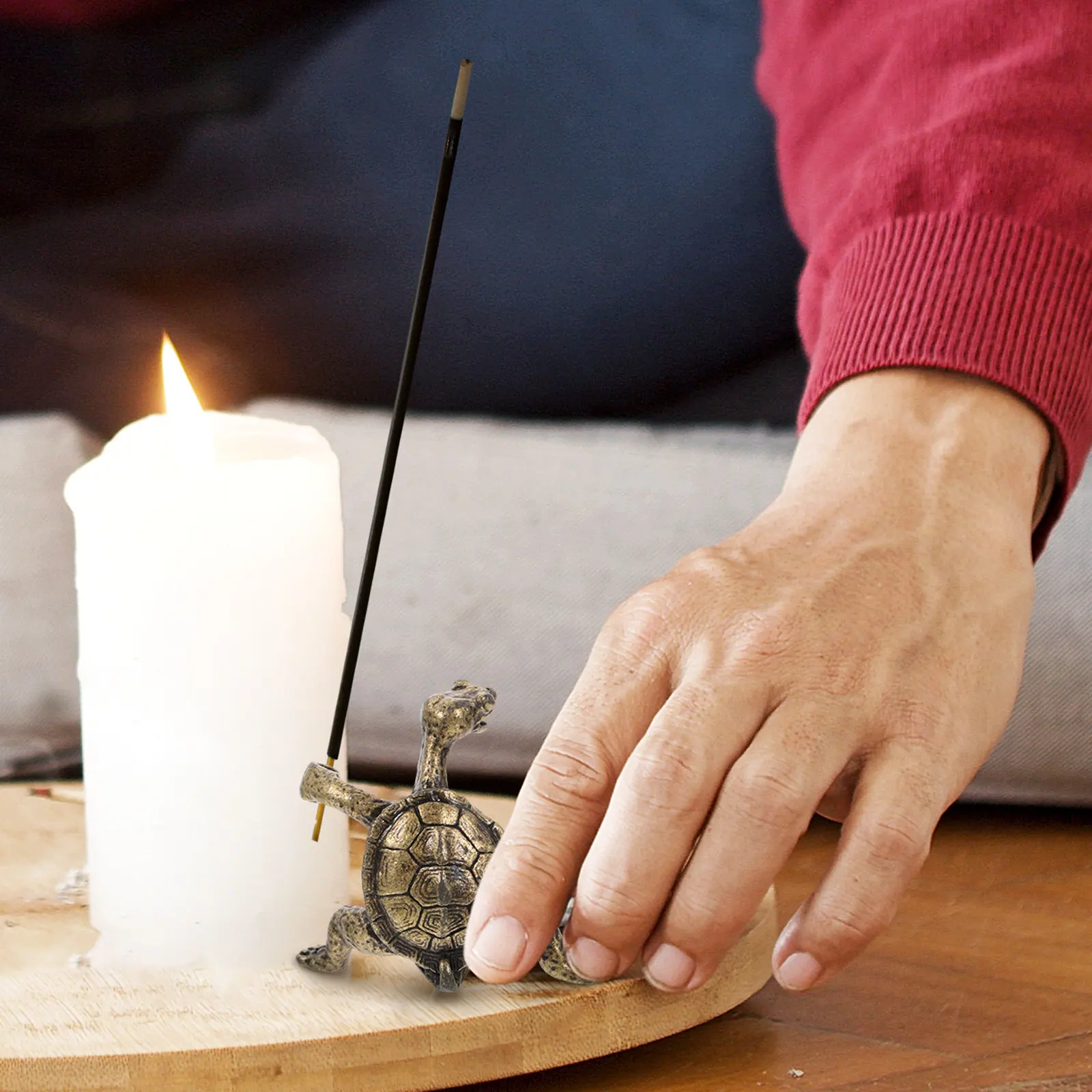2Pcs Turtle Incense Holder Metal Burner Home Decor Meditation Yoga Room Air Purifier Incense Stick Holder