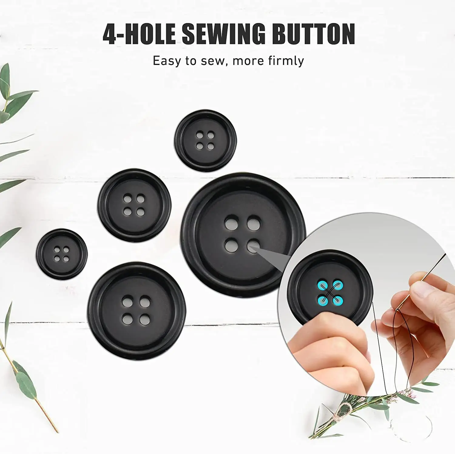 Color Sewing Buttons, 100PCS Round Resin, 4 Holes Craft, Handmade Sewing Button, Sizes 40L/32L/24L/20L/16L, for Garment DIY