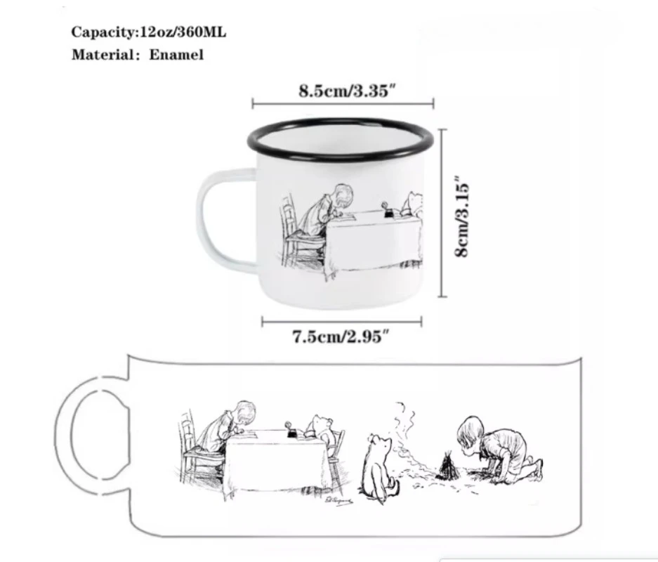 Funny Cartoon Tmall Enamel Mugs Camping Enamel Mug Adventure Campfire Party Beer Juice Cup Mountain Handle Cups Gifts For Camper 3