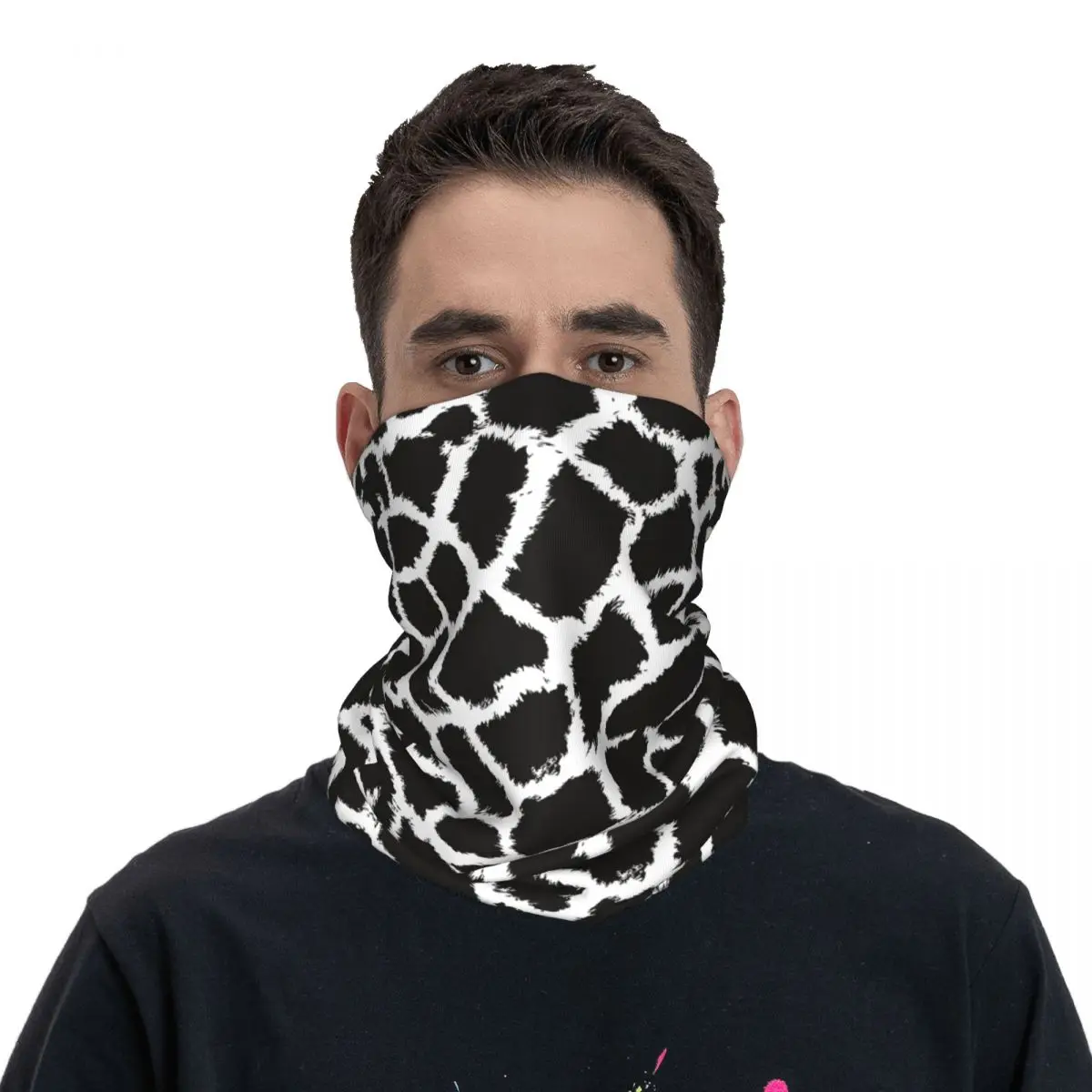 Giraffe Skin Bandana Neck Cover Printed Animal Face Scarf Warm Balaclava Riding for Men Women Adult All Season