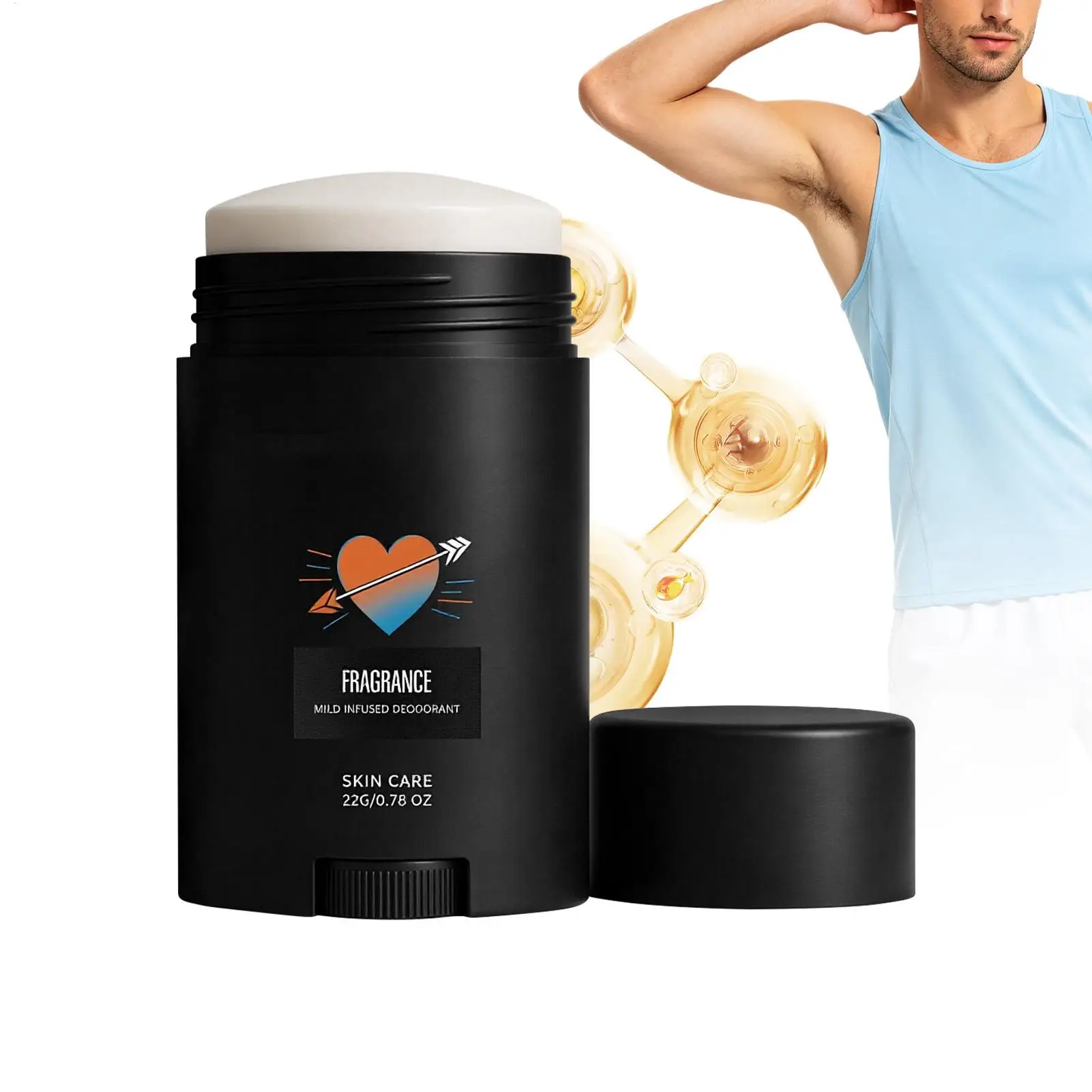 22g Aluminum-Free Men Antiperspirant Deodorant Stick, Long-Lasting Fragrance Underarm Balm, Fast-Drying Invisible Finish Travel