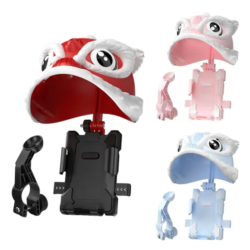 Phone Holder For Motorcycle Stable Grip Lion Hat Waterproof Phone Mount Navigation Stand With Strong Spring Arm Multifunctional