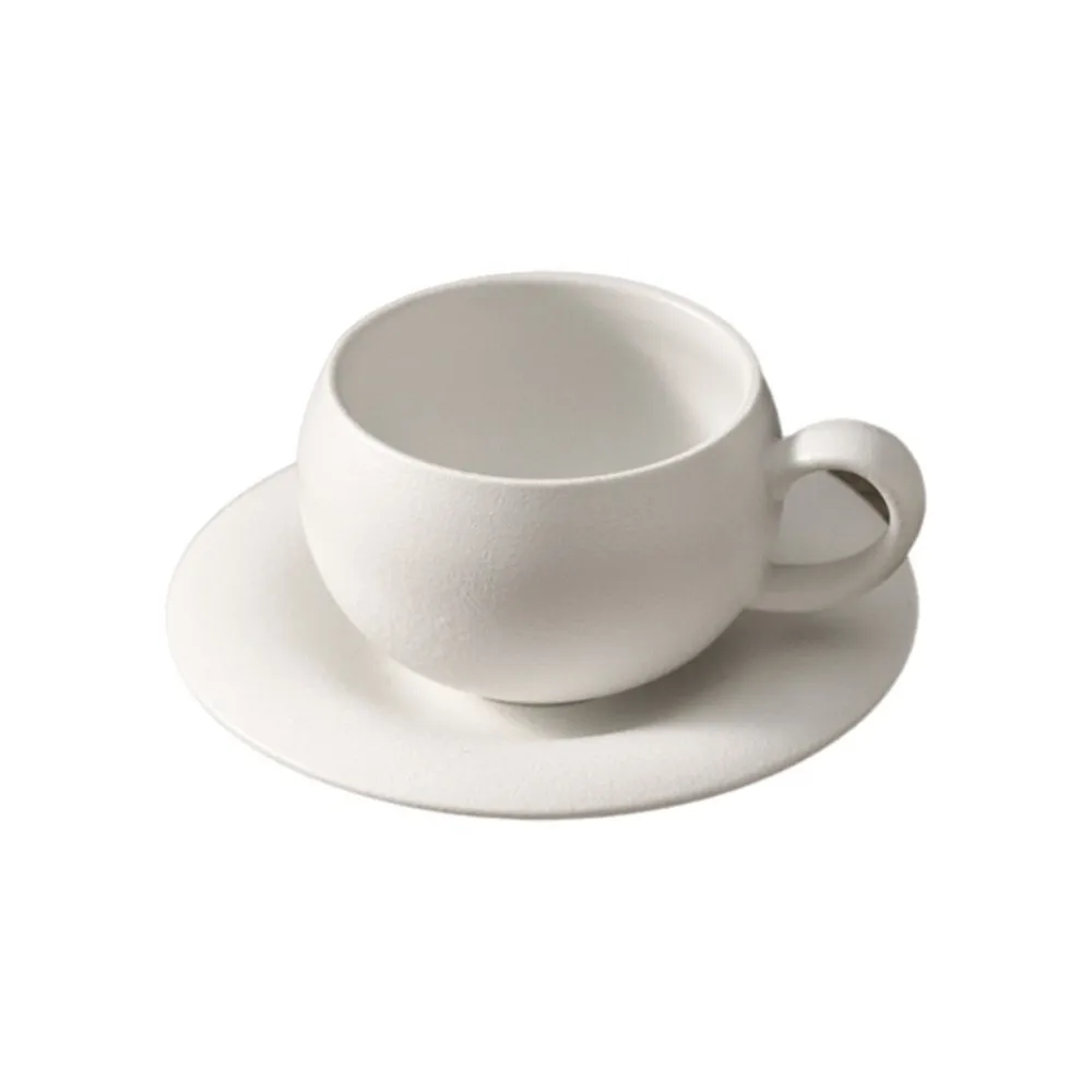 Creative Japanese-style Coffee Cup Set 300ml Matte Texture Coffee Mug Ceramic with Base Tea Cup Restaurant