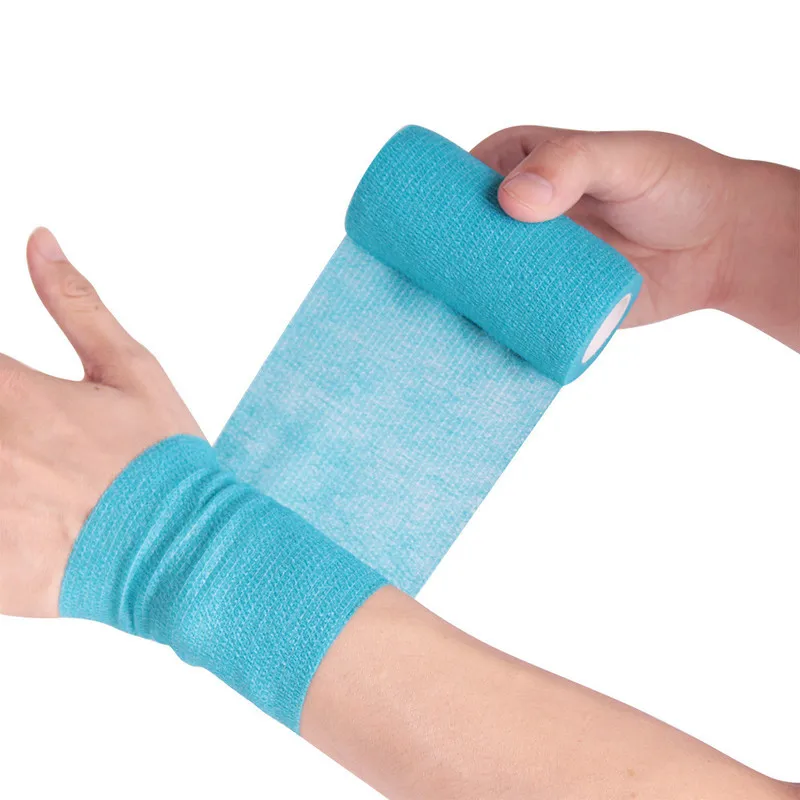 1 rolka 2,5/5/10 cm * 4,5 m gaza bandaż medyczny samoprzylepne oddychające bandaży elastyczne do mocowania sportowego palec nadgarstek noga