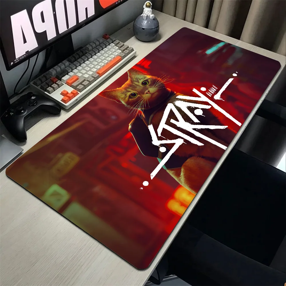 Cartoon Stray Cat Mousepad Large Gaming Mouse Pad LockEdge Thickened Computer Keyboard Table Desk Mat