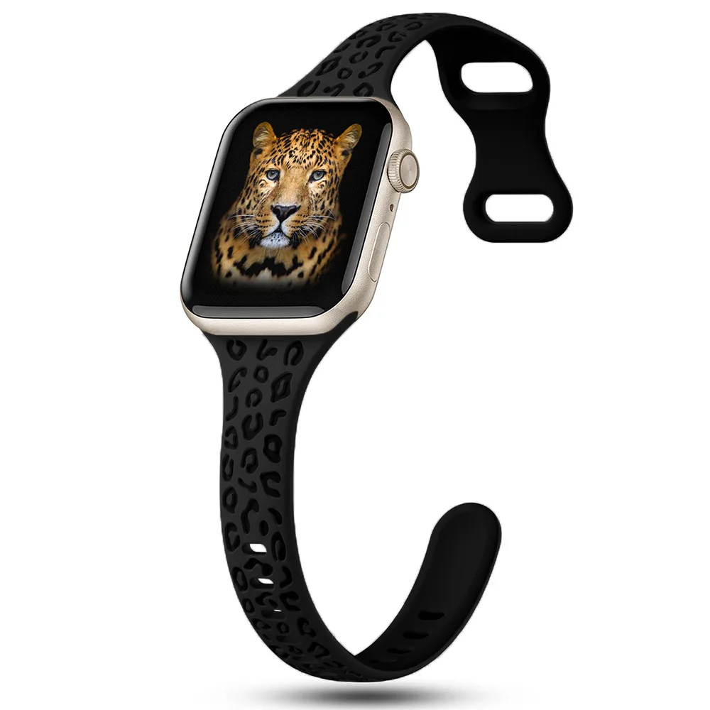 Engraved Strap For Apple Watch Bands 40mm 44mm 41mm 45mm 49mm 38mm Slim silicone bracelet iwatch series 9 8 7 3 ultra 2 se band