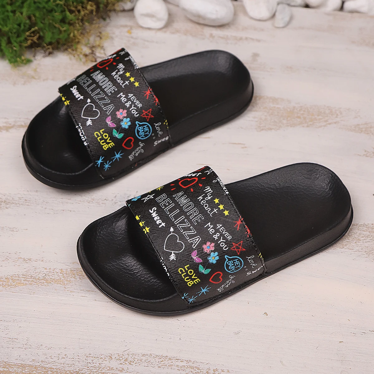 

Summer 2025 Women's Casual EVA Soft-Soled Slippers, Indoor and Outdoor Flip Flops with Starry Sky Print