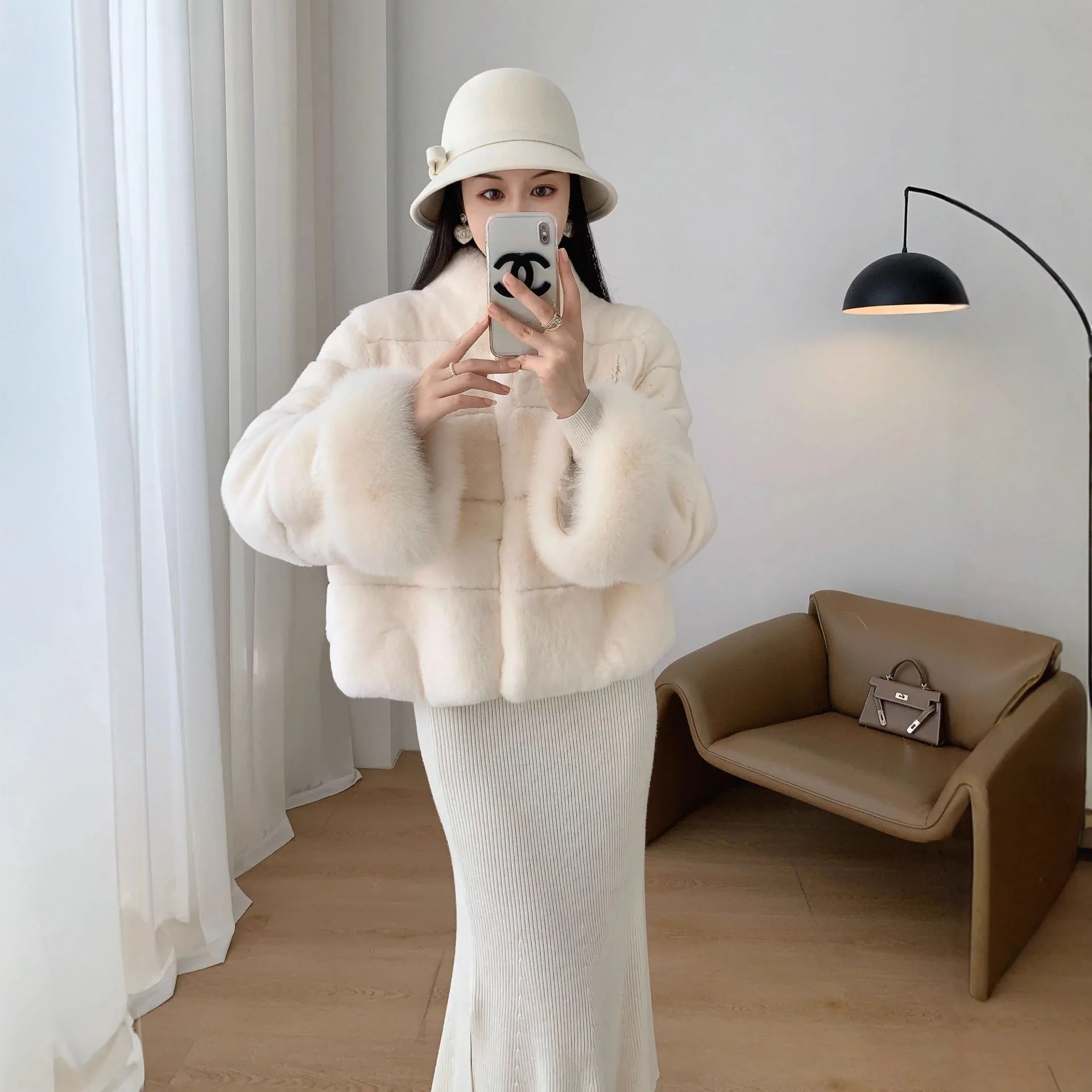 

Women's ort Svel Faux Fur Coat Thi Warm Winter New Sle Luxury Fur Collar Long Sve Commute Sle Outerwear