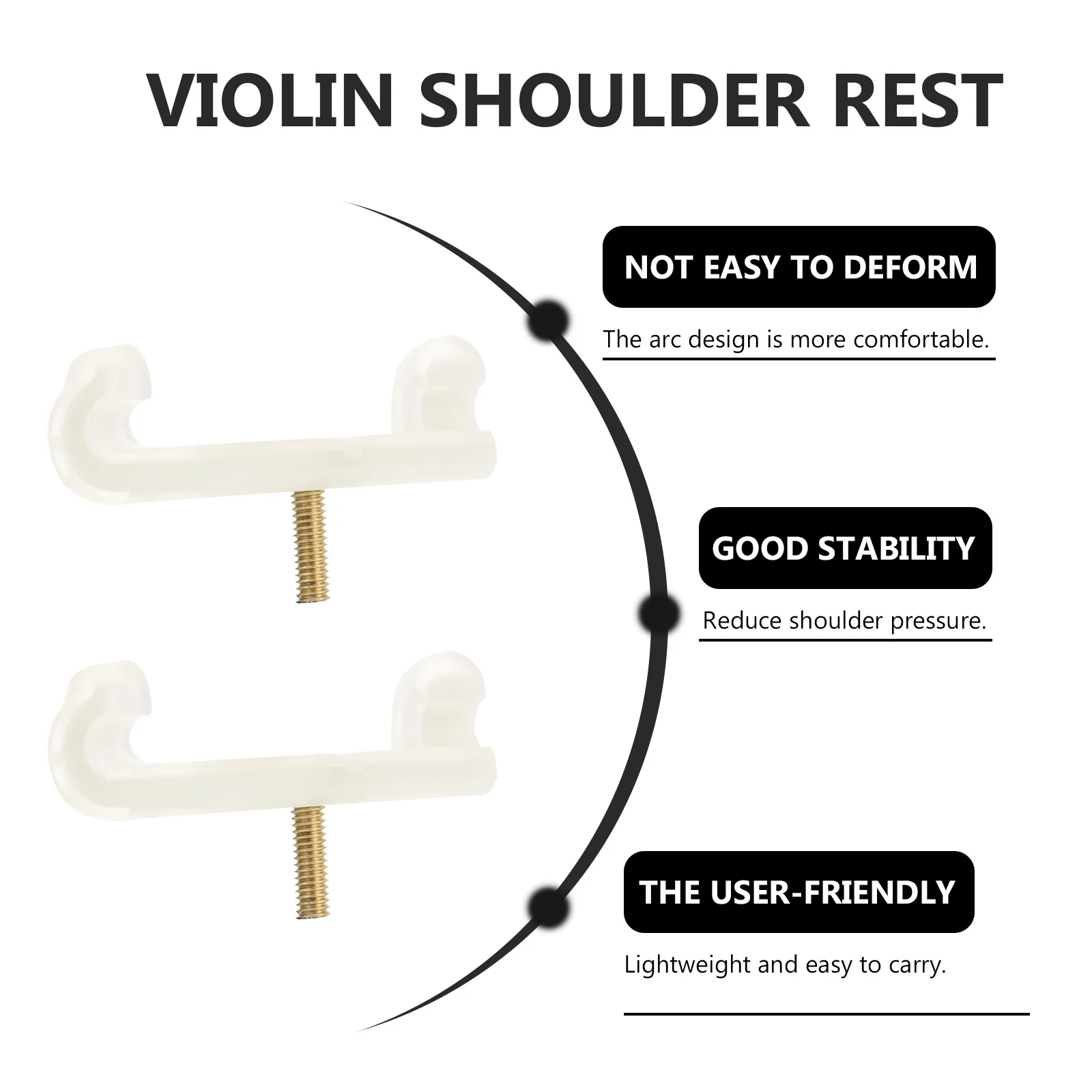 

2Pcs Durable Latex Shoulder Pad Violin Shoulder Rest Adjustable Anti-Slip Support Practical Portable Replacement Claws