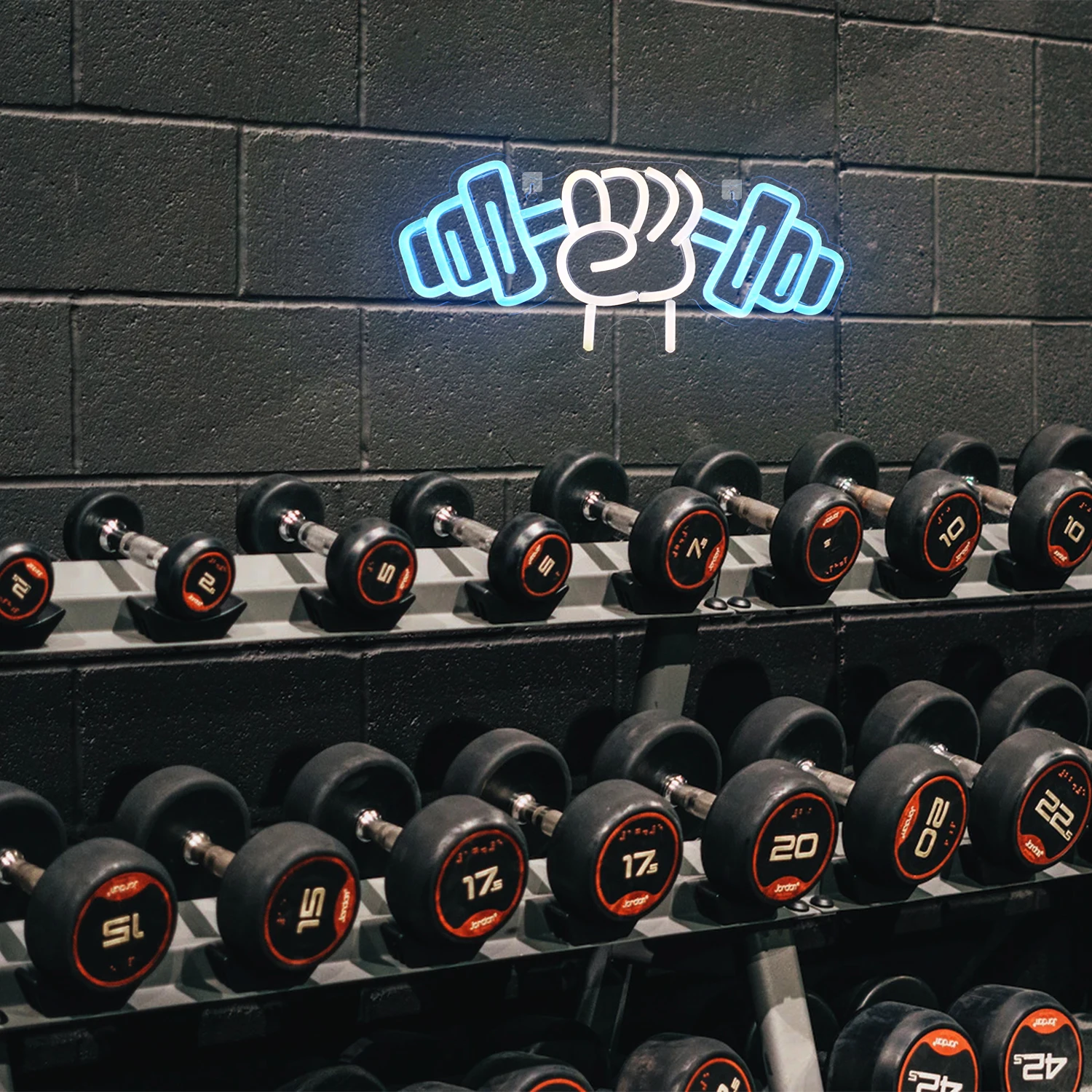 Letrero de neón con forma de mancuerna para gimnasio, luz colgante de pared para decoración de Club de Fitness, decoración de sala de juegos deportivos para adolescentes y niñas