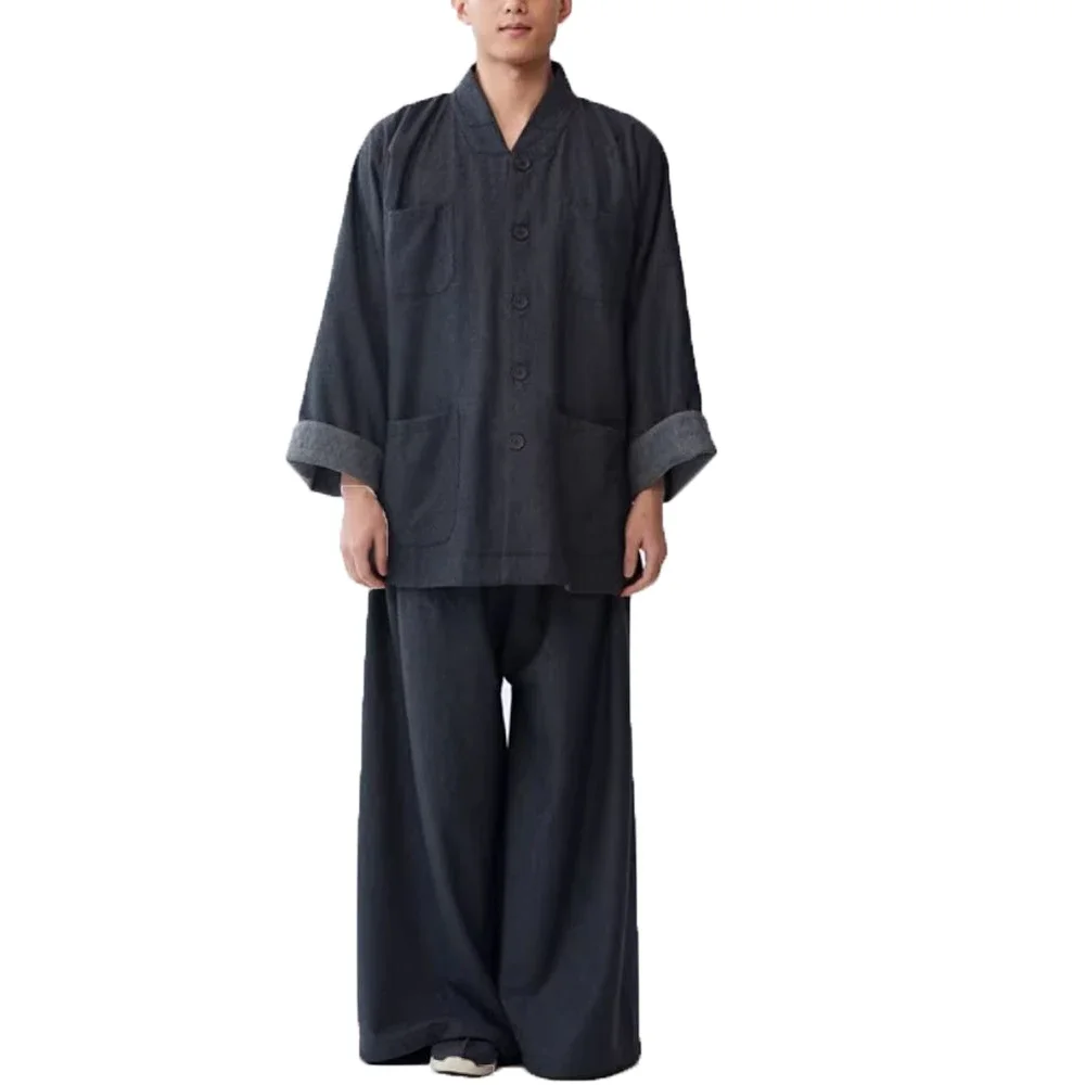 

Унисекс, высокое качество, зимняя теплая шерстяная одежда буддийского шаолиньского монаха, кунг-фу, буддизм, дзен, униформа, костюм аморта