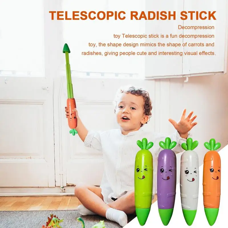 

Radish Telescopic Carrot Fidget Stress Relief Toy Cool Portable Gravity Fidget Sensory stick Toys Kids Adults Stocking Stuffers