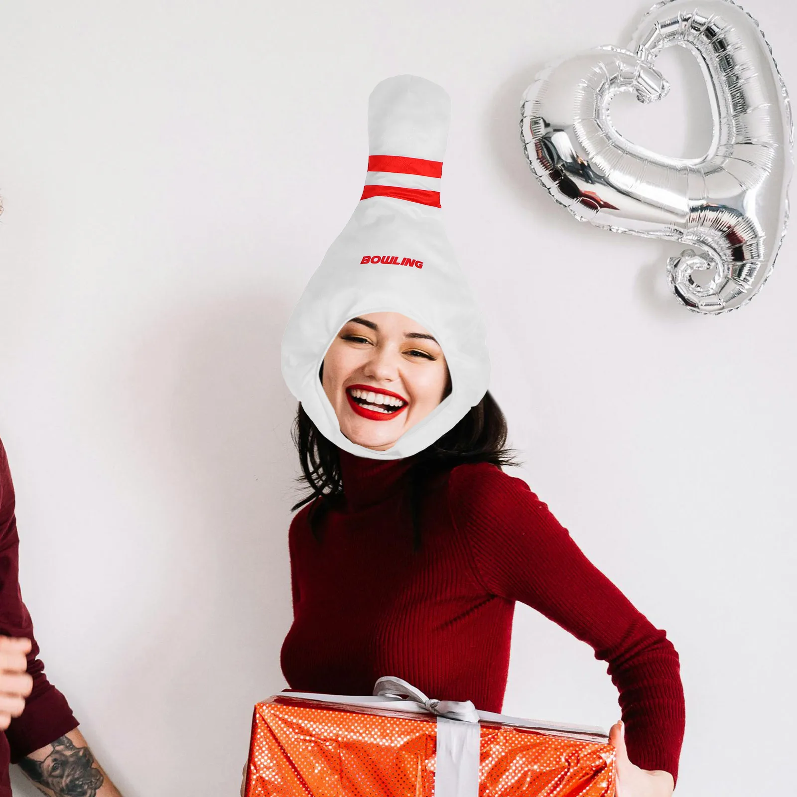 

Lightweight Funny Bowling Pin Headgear Cloth PP Cotton Party Costume Hat Novelty Photo Prop Carnival Cosplay Bowling Pin Hat