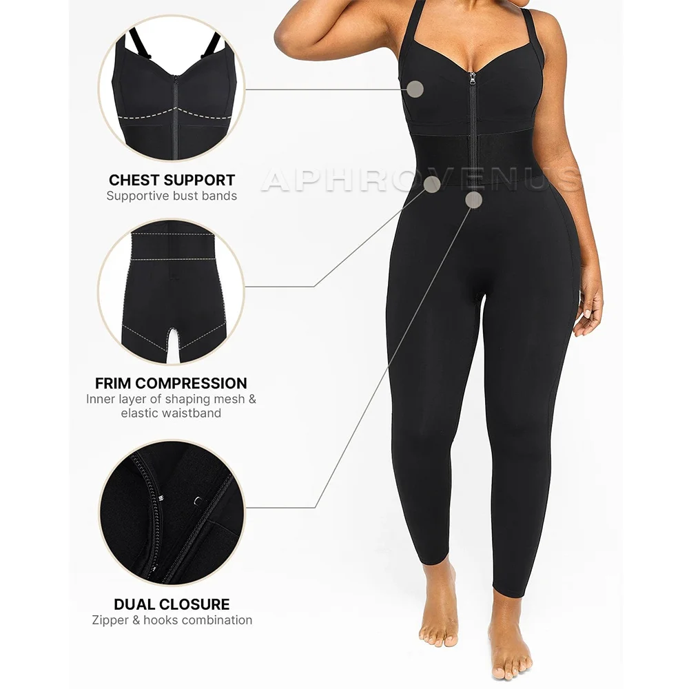 Fajas Women's Adjustable Straps Tummy Control Shaping Jumpsuit Full Bodysuit Stomach Compression Butt Lifter Thigh Slimmer