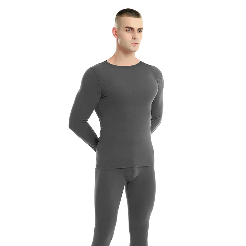 4-piece Men's Solid Color Velvet Warm Suit For Autumn And Winter Youth Sports And Leisure Basic Base Autumn Pants Jersey
