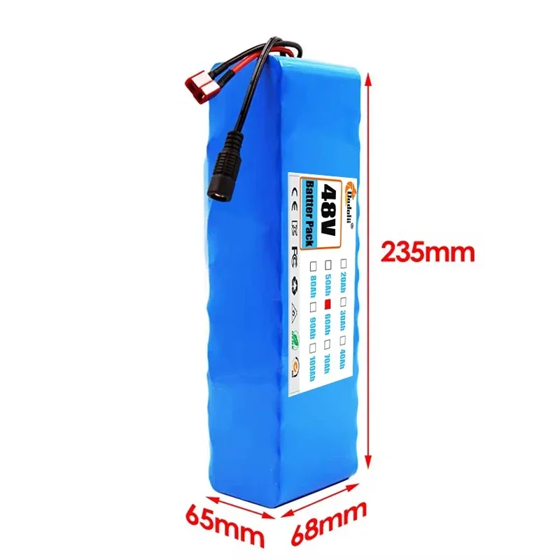 New 48V 80Ah 20000W 13S3P DC/T Lithium ion Battery Pack 80Ah For 54.6v E-bike Electric bicycle Scooter with BMS