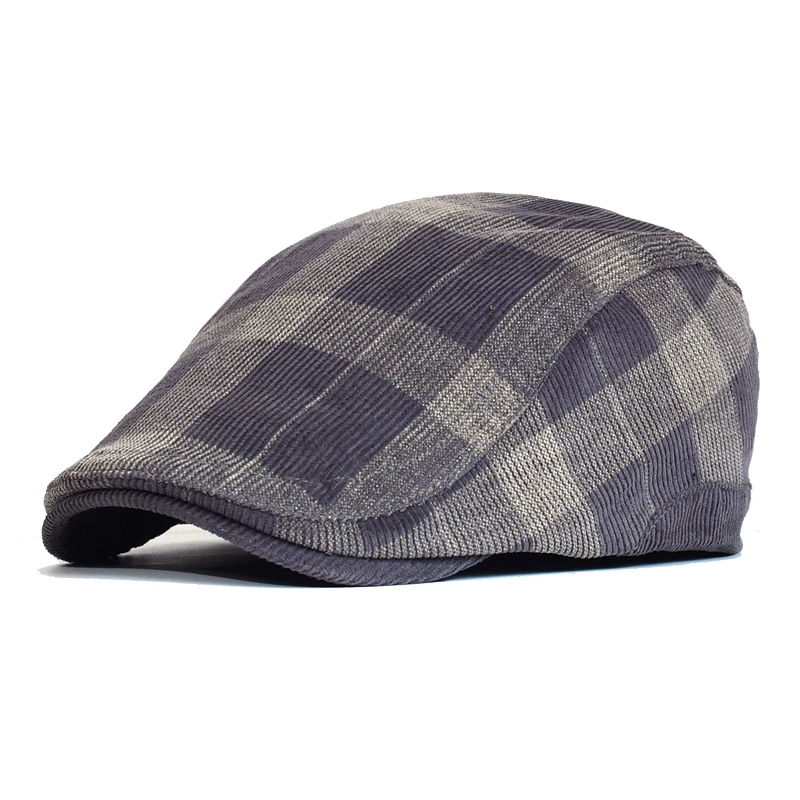 Neue Ankunft Männer Hüte Winter Vintage Plaid Dicken Baskenmütze Hut Cord Zeitungsjunge Mütze Männer England Gatsby Retro Hut Fahrer Flache kappe – Detail 10