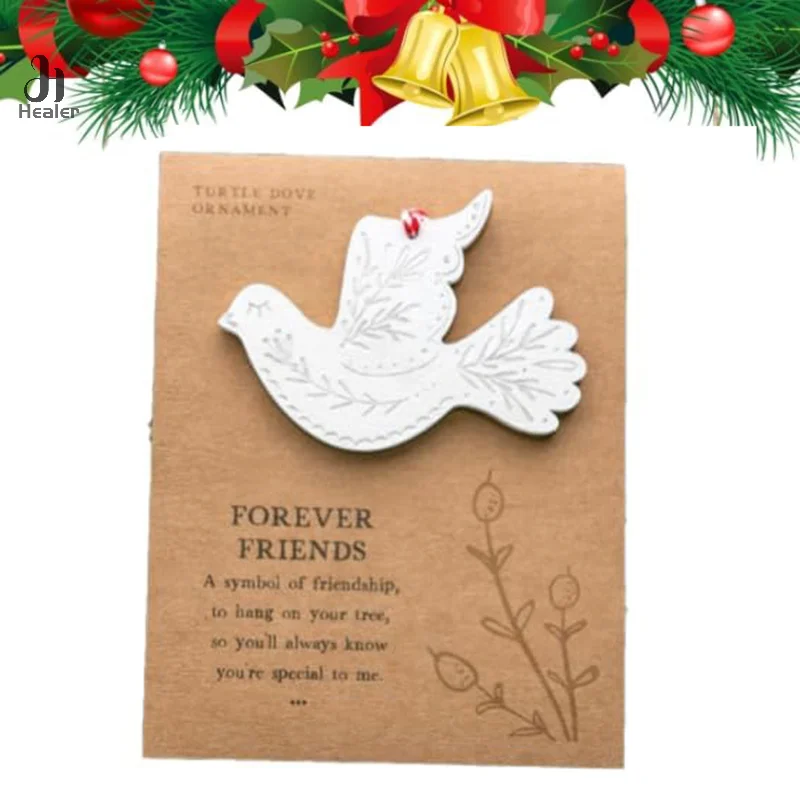 Friendship Christmas Ornament Dove Envelope Christmas Decorations Christmas Tree Wooden Friendship Decoration Peace Dove