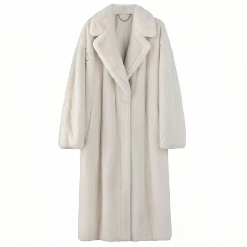 Winter Women High Quality Faux Fur Coat Luxury Long Fur Coat Loose Lapel OverCoat Thick Warm Plus Size Female Plush Coats