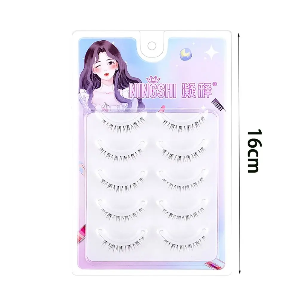 Par inteiro natural de cílios postiços inferiores, hastes transparentes, pequeno diabo, peça única, cílios postiços, faça você mesmo, ferramenta de maquiagem de olhos, beleza