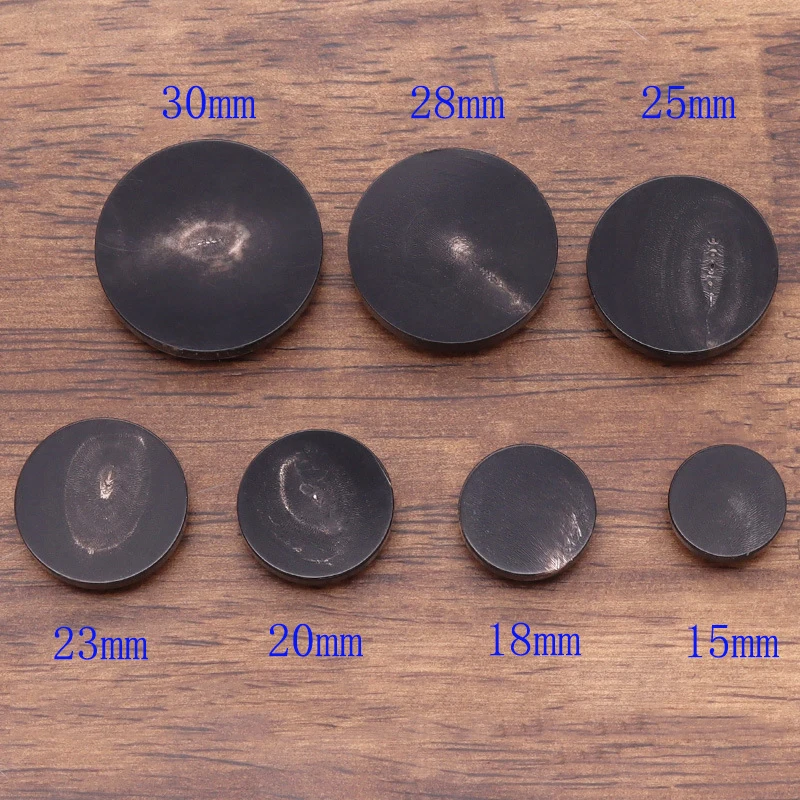 10Pcs/Set Natural Horn Flat Button Round 1-Holes Buckle for Clothing Suit Outercoat DIY Sewing Vintage Decorations Real Buttons