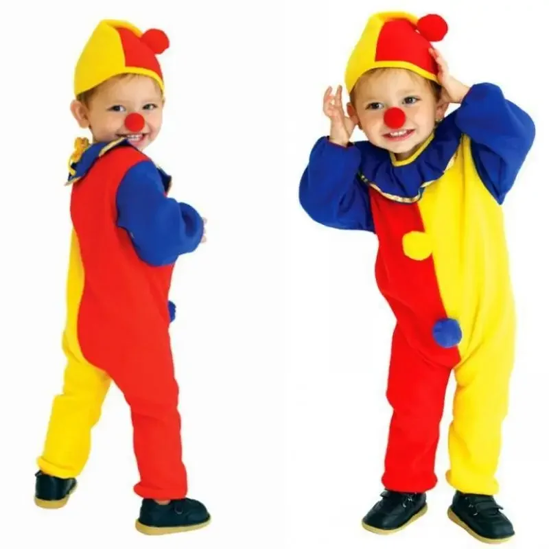 لطيف ملابس مهرج للأطفال بنين بنات هالوين عيد الميلاد كرنفال فستان بتصميم حالم للأطفال حفلة تنكرية تأثيري الملابس S-0001