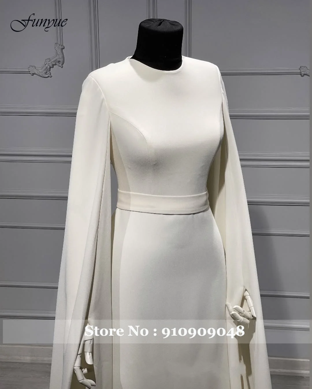 Ciynsia Customized Elegant Long Sleeve Muslim Wedding Dress 2025 Bride Ivory Soft Satin Real Photo Bridal Gowns Robe De Mariée