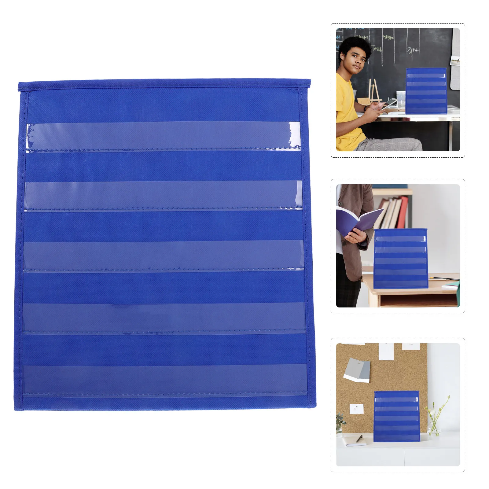 Mini Table Pocket Chart Double-Sided Card Display Stand Sturdy Triangular Base Classroom Desktop Pocket Chart Card Display Rack